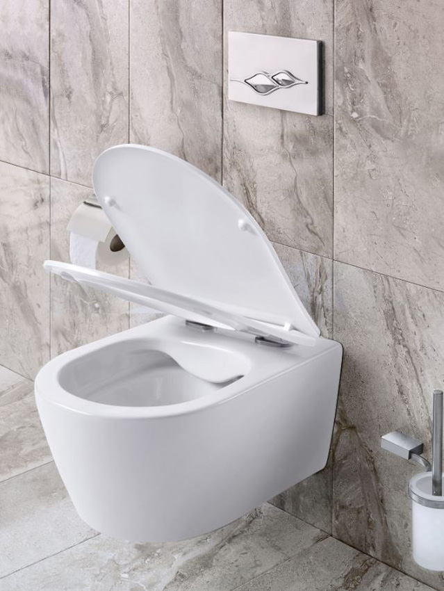 Hangtoilet Achilles rimless dual flush glanzend wit inclusief WC-bril