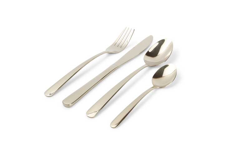 Bestekset slim mat champagnekleur 24-delig