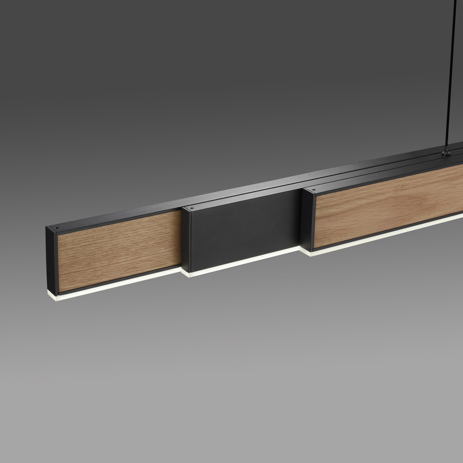 Suspension - chêne/noir - 120-200cm - dimmable - LED - 3x13W - 2700-5000K