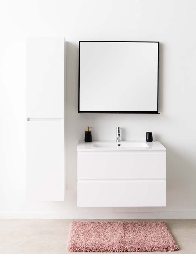 Meuble de salle de bain Tibo wit 900 mm lavabo blanc brilliant