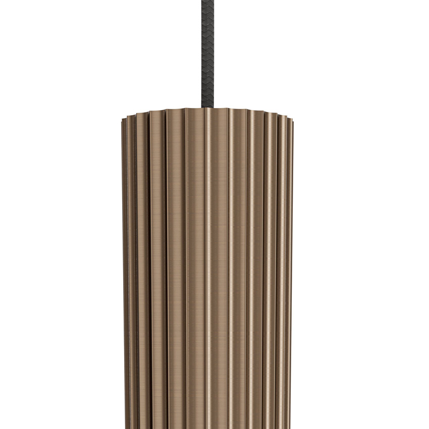 Suspension - bronze foncé - 96x14x102cm - dimmable - E27 + GU10 - 3x40W + 3x7W - sources lumineuses exclues
