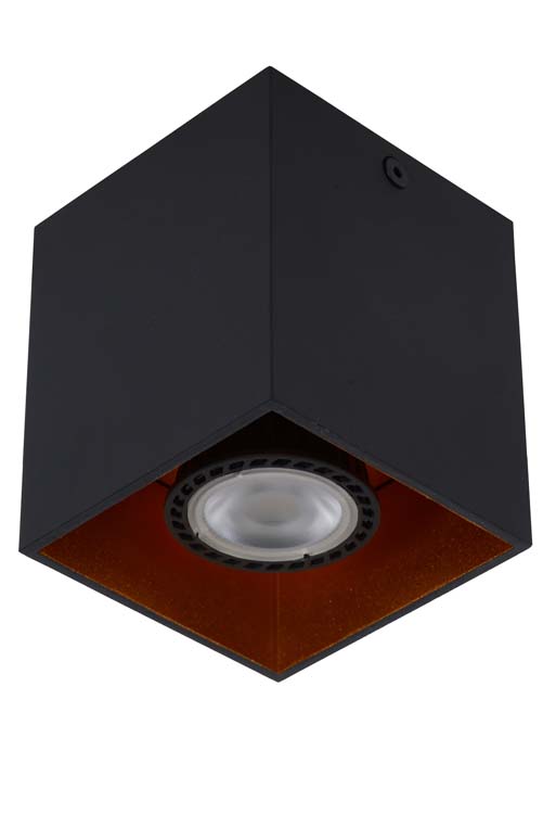 Plafondlamp - zwart/rood - vierkant - GU10 - 50W