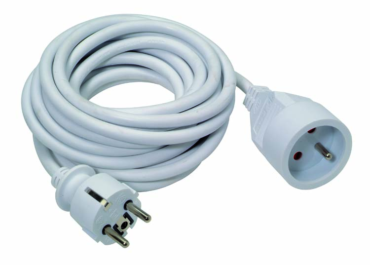 Verlengsnoer 3G1.5 PVC 10m Wit