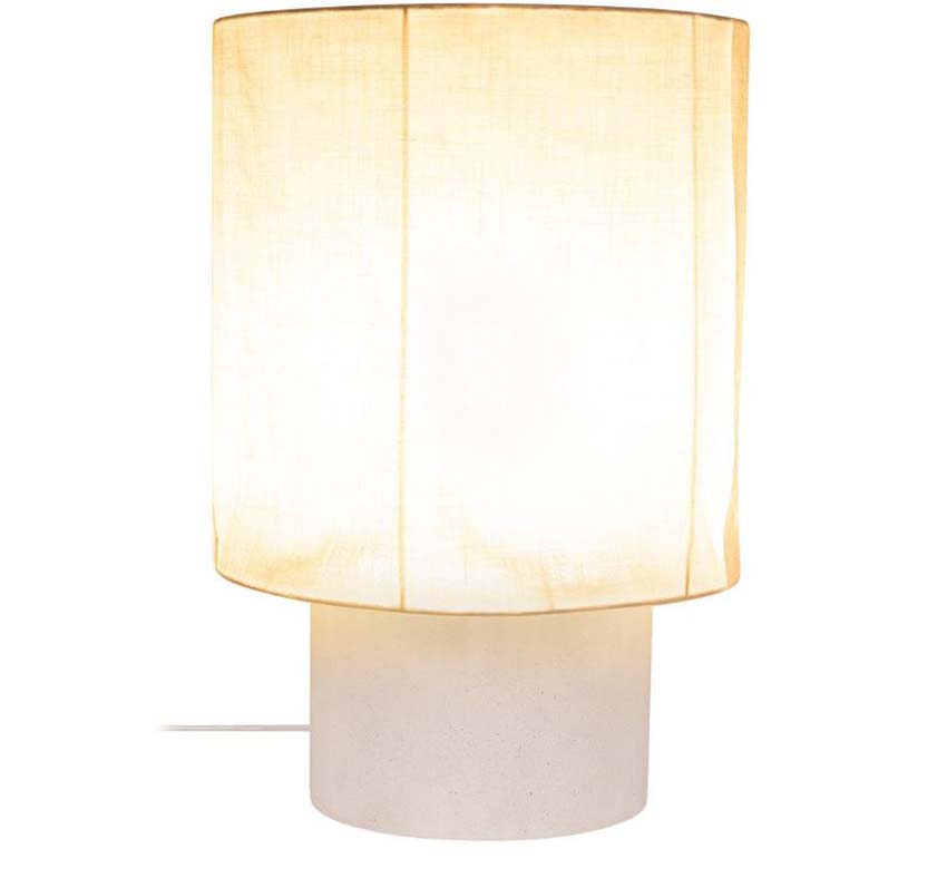 Lucide Essential Tissaja - Lampe de table - Ø35cm - 1xE27 - Blanc