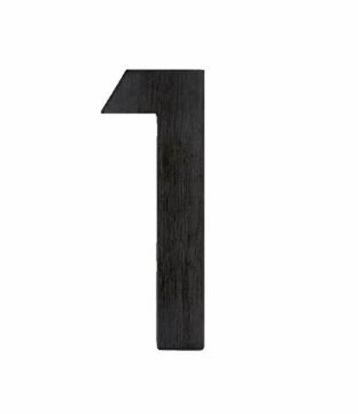 Numéro de maison pro 1 noir structure UV 5 cm autocollant