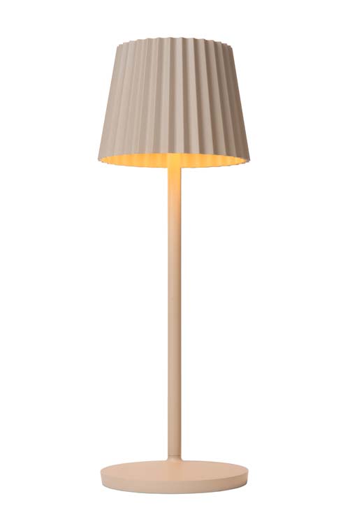 Lampe de table extérieure - beige - H38cm - LED - 2W - 2700K - IP54 - 3StepDim - avec station de charge