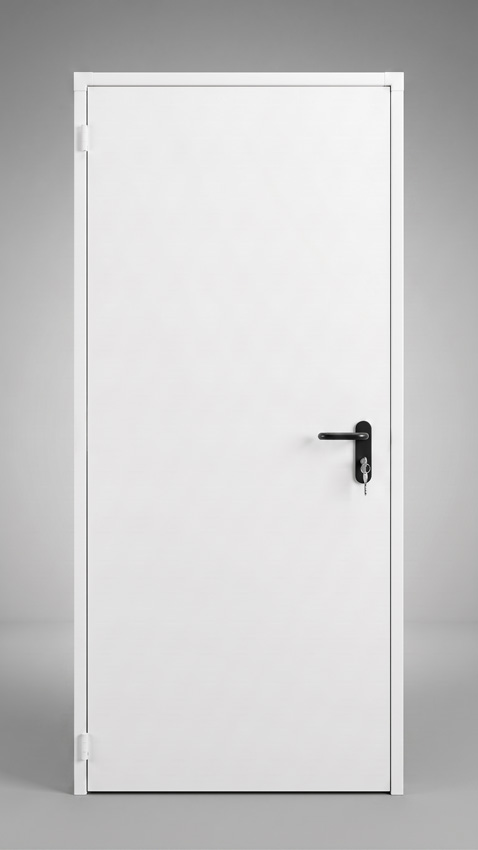 Technische stalen deur wit geïsoleerd 99x204,5cm omkeerbaar