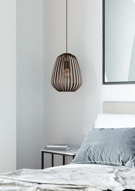 Suspension - bronze - Ø28cm - dimmable - E27 - 1x40W