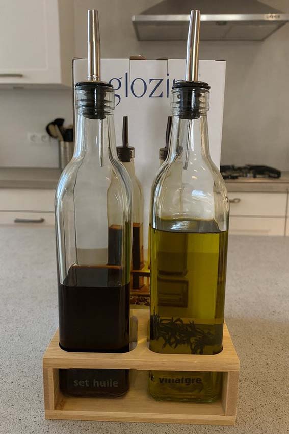 Olie- en azijnset glas transparant 50cl