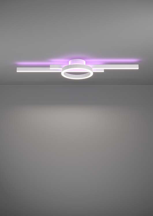 Plafonnier - blanc - 77,5x20x7,5cm - dimmable - LED - 1x23,5W - 2700-6500K + RGB