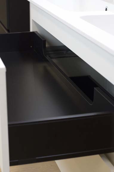 Badkamermeubel Puro mat wit hangend met dubbele wastafel mat wit 140cm