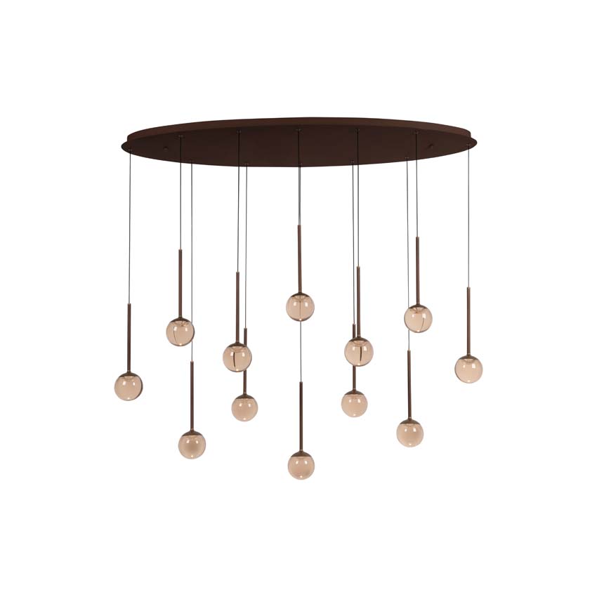 Lucide Premium Calina - Suspension - LED dimmable - CCT - 12x7W 2200K/3300K - Café