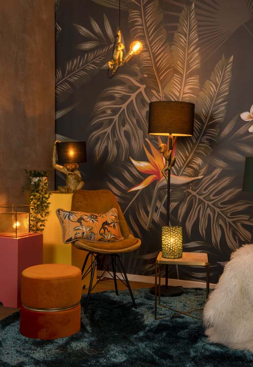 Lampe de table - vert/or - H26cm - E27 - 60W