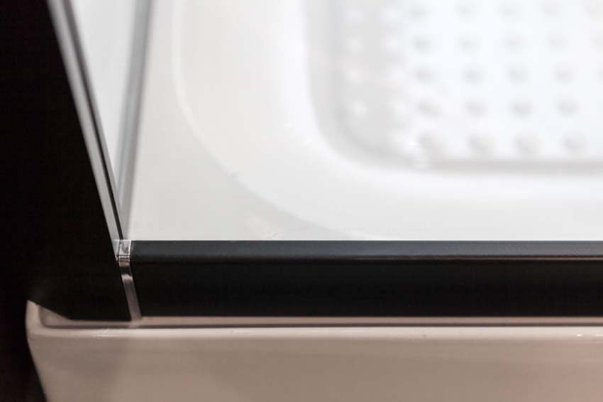 Douchecabine Asterix hoek zwart schuifdeuren 90x90x213cm