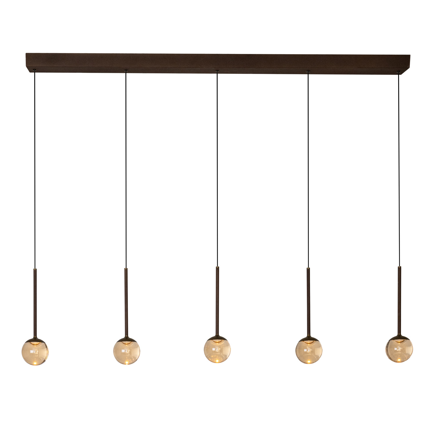 Lucide Premium Calina - Hanglamp - LED Dimb. - CCT - 5X8,2W 2200K/3300K - Met vervangbare LED-module - Koffie
