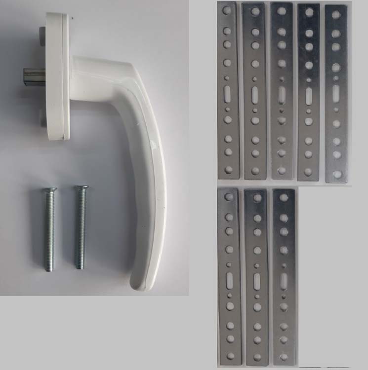 Accessoires complèt pour lot2 fenêtre pvc blanc 8 ancres (court)
