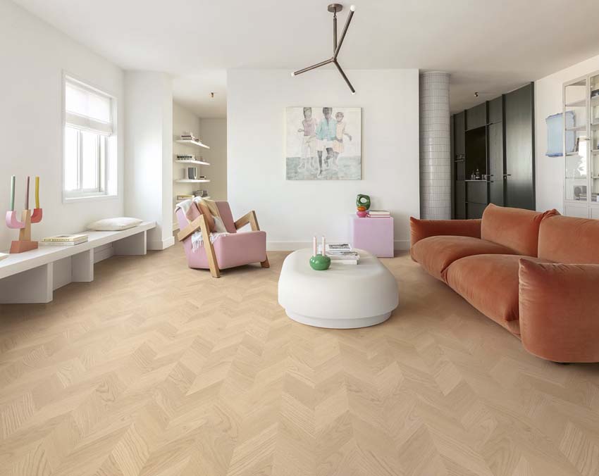 Vinyl vloer Floorify Gizeh 4,5mm twist beige eik 152,4x12,3cm