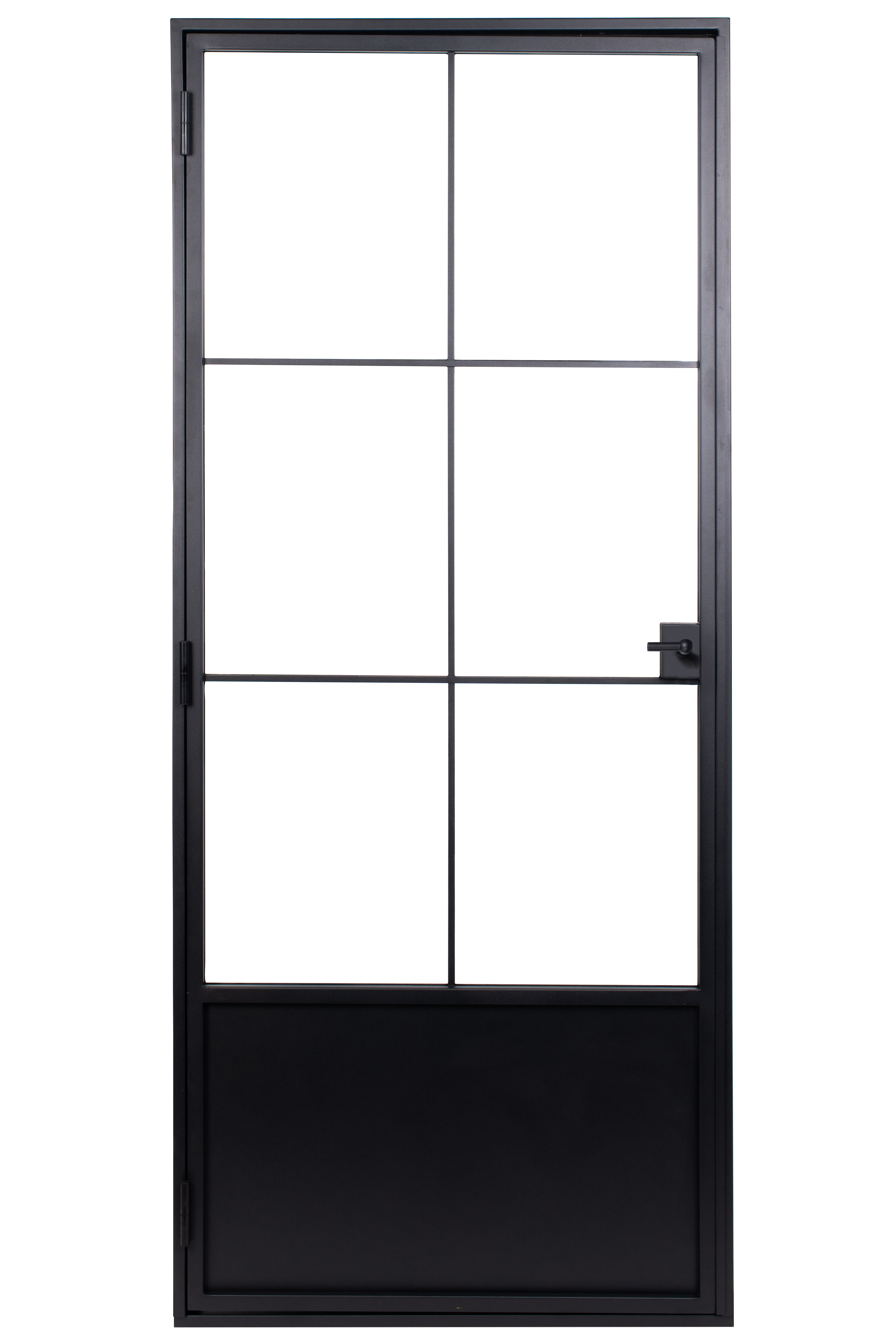 Porte intérieure simple en acier Black Glamour noir 6V poussant à droite sur mesure