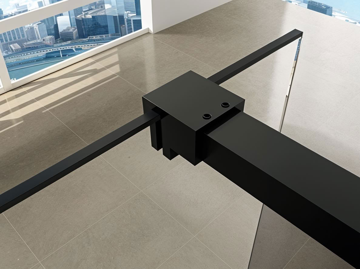 Profielset + verstevigingsstang Khloe mat zwart 200x120cm