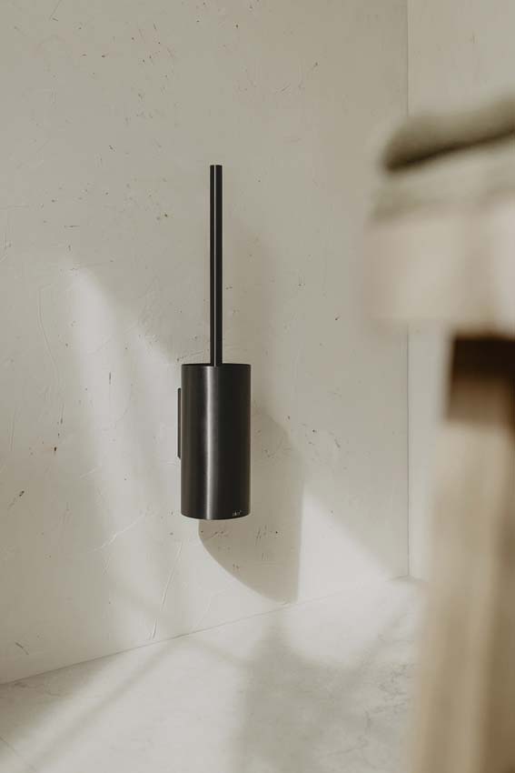 Brosse de toilettes Zack Linea en acier inoxydable graphite 44cm