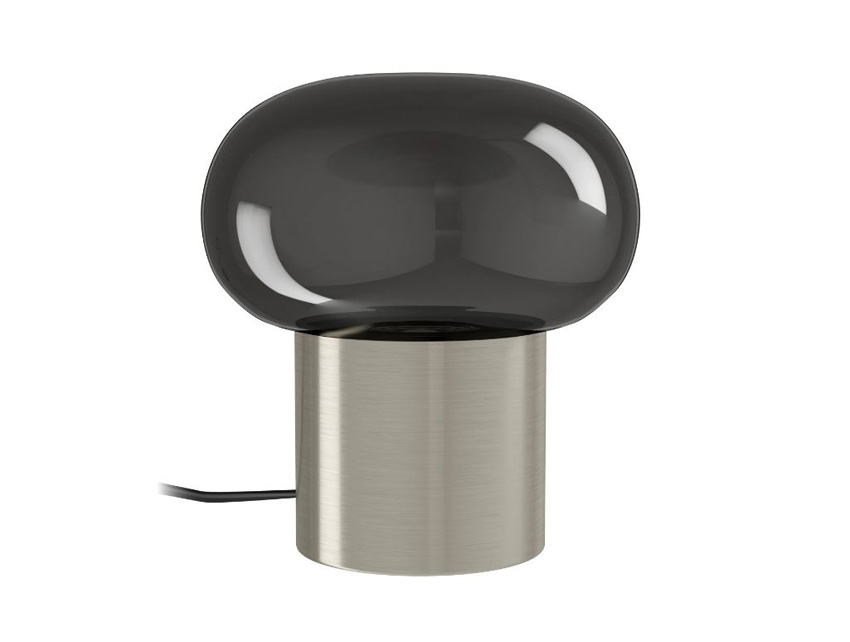 Lampe de table - nickel/chrome - Ø15,5xH17cm - dimmable - GU10 - 1x10W - commande tactile