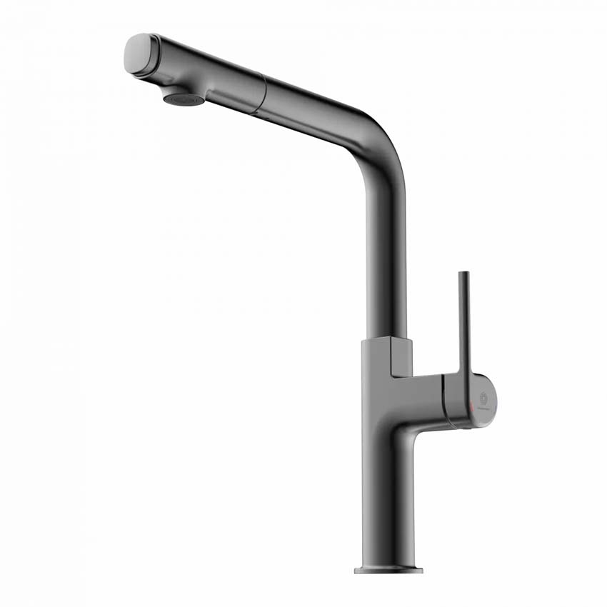 Robinet de cuisine Wasserwerk WK 11 graphite mat avec bec extractible