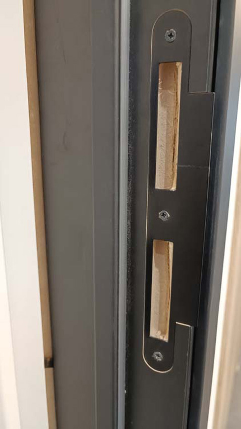 Porte intérieure complète Realwood Oak 201,5x63cm tubulaire réversible + châssis noir 16,5cm