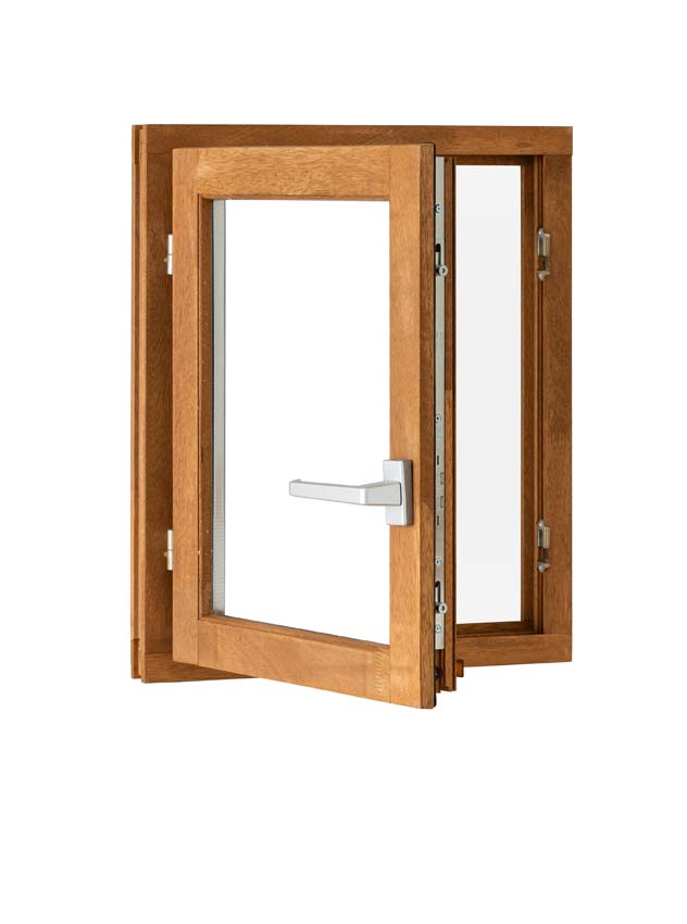 Fenêtre tournante à 1 vantail Trae bois Meranti 55mm naturel L500xH600mm ouvrant à gauche