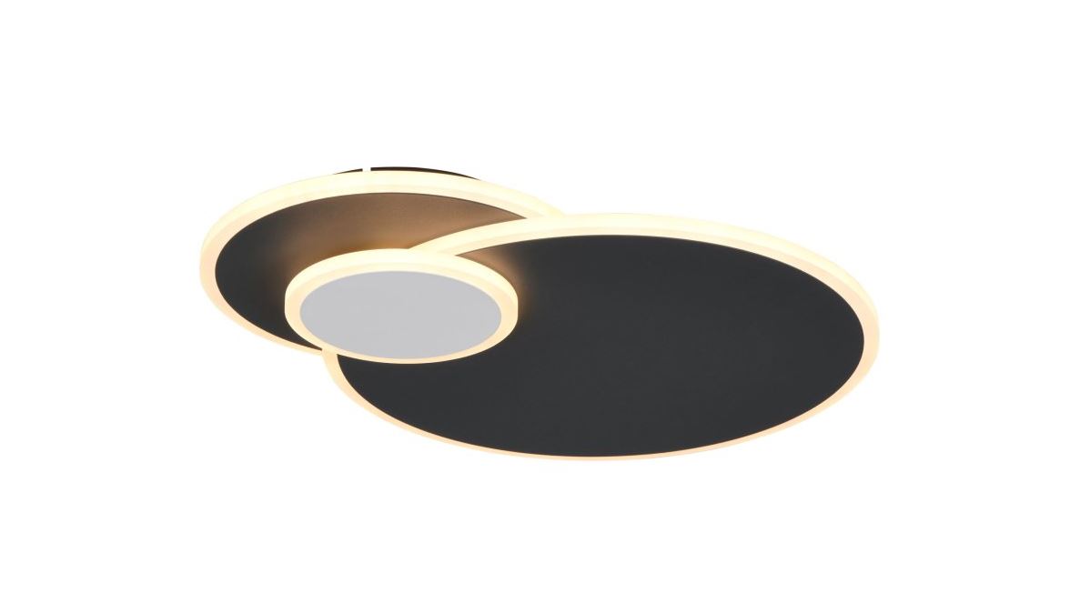 Plafondlamp - antraciet - 48x38cm - dimbaar - LED - 27W - 2700-6500K - afstandsbediening