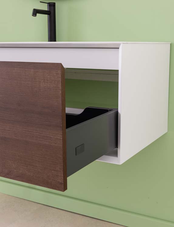Meuble de salle de bains Ace suspendu avec lavabo simple blanc mat 120cm