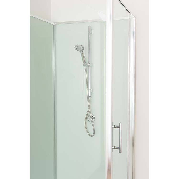 Douchecabine Anik rechts chroom/wit draaideur 90x90x205cm