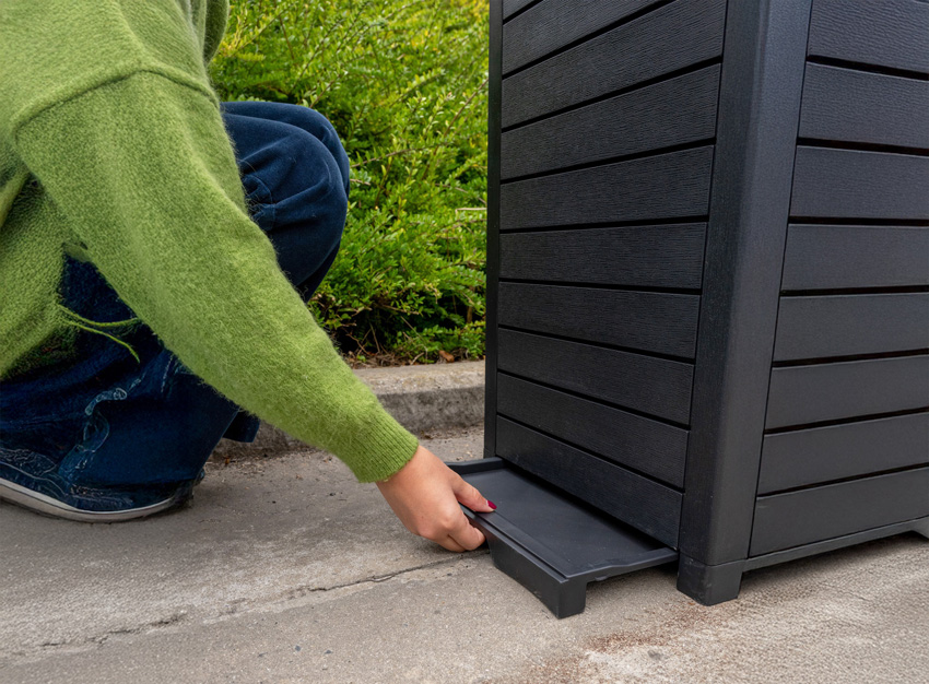 Poubelle d'extérieur anthracite simple
