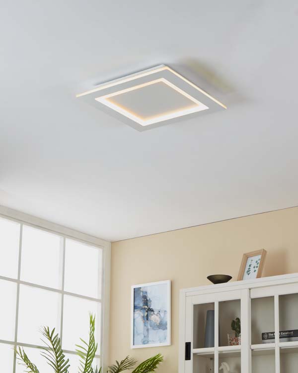 Plafonnier - blanc - 45x45cm - dimmable - LED - 1x27,9W - 2700-6500K + RGB
