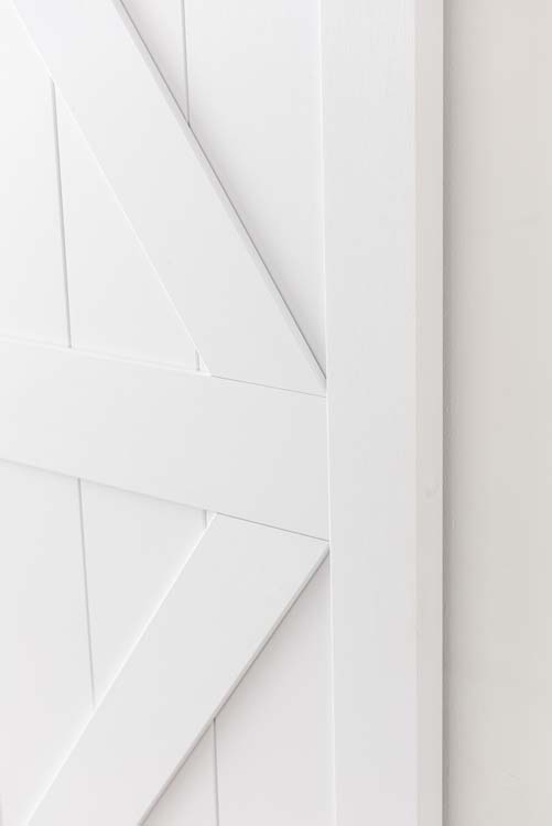 Complete enkele schuifdeur Barn Tito wit 91,4x213,4cm + rail robust zwart