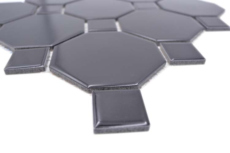 Mozaïek Octagon zwart 30 x 30 cm