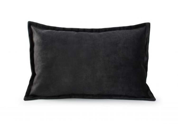 Coussin Lounge velours noir 60 x 40 cm