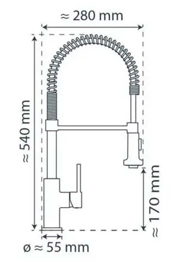 Robinet de cuisine Blizz chrome avec bec extractible