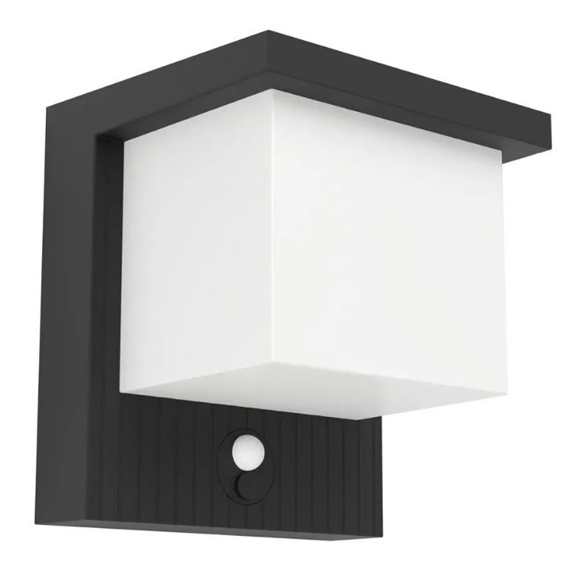 Applique murale - noir - 14x12x15cm - LED - 1x7W - 3000K - Solaire avec détecteur de mouvement