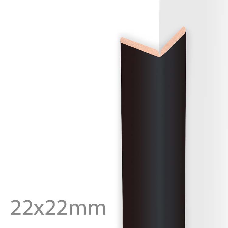 Kniklijst MDF 22x22x2600mm - matt black