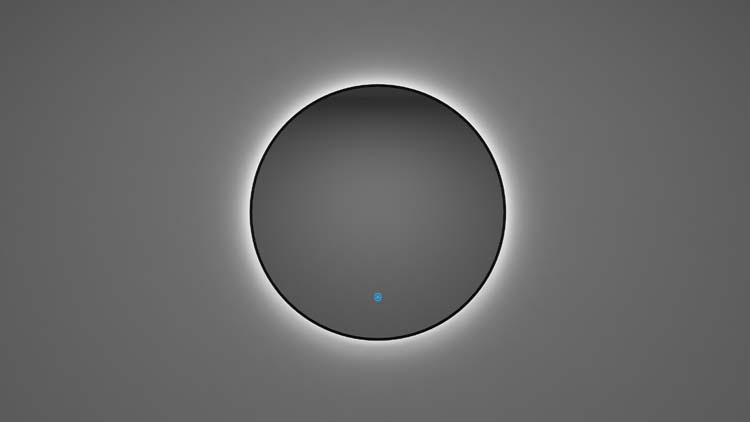 Miroir Kira rond LED noir mat Ø100cm