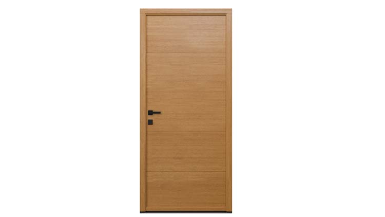 Porte extérieure bois Ebro meranti naturel 980x2180mm ouvrant à gauche