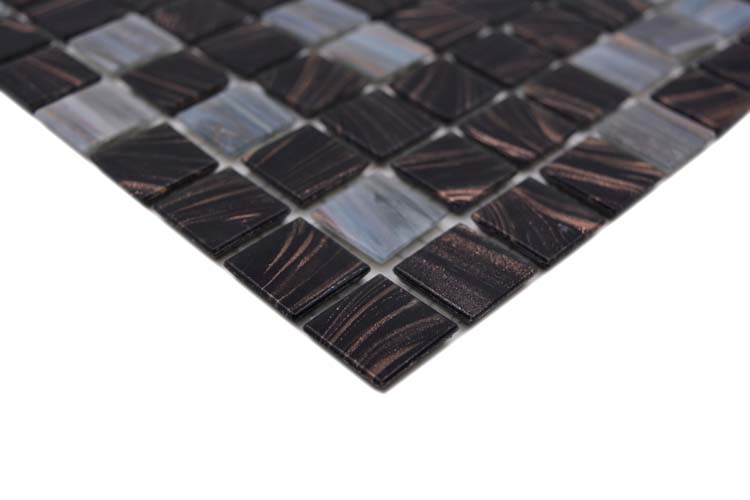 Mosaïque Goldensilk gris foncé brillant 32,7x30,5cm