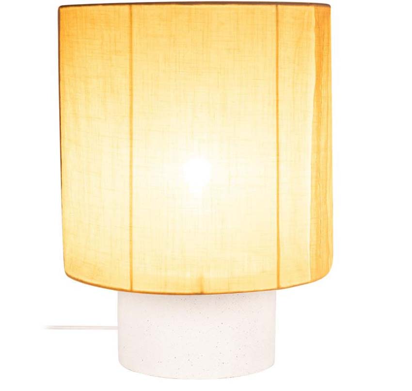 Lucide Essential Tissaja - Lampe de table - Ø30cm - 1xE27 - Blanc