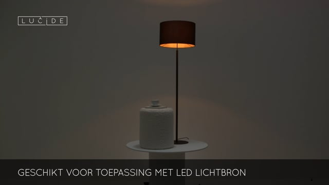 Lucide MAYA - Vloerlamp - Ø 45 cm - 1xE27 - Zwart