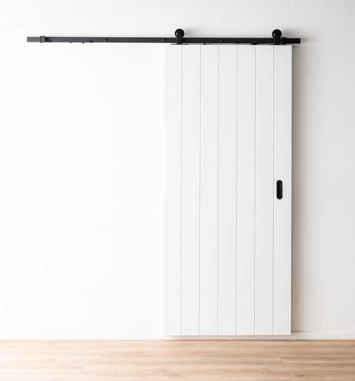Porte coulissante Kristof avec V-joint + rail antique noir 930x2115 mm