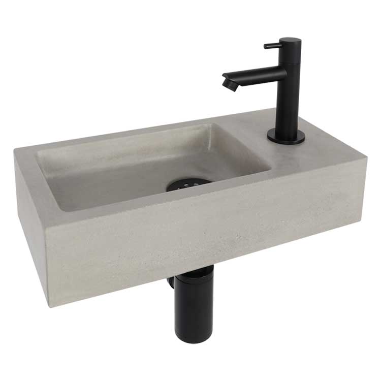 Set de lave-mains Jari 38n5x18,5x9cm béton gris
