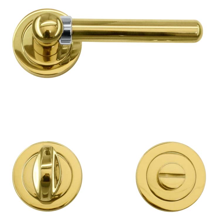 Poignée de porte pitigliano cuivre avec serrure toilette
