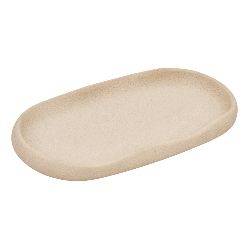 Plateau Owen polyresin beige 22,6x12,7x1,9cm