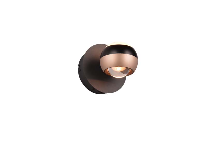 Applique murale - noir/bronze - Ø13,5x15,5cm - dimmable - LED - 1x8W - 2300-4000K