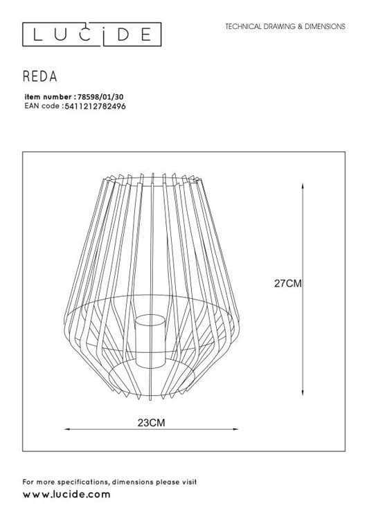 Lucide JANY - Lampe de table - Ø 16 cm - 1xE14 - Noir